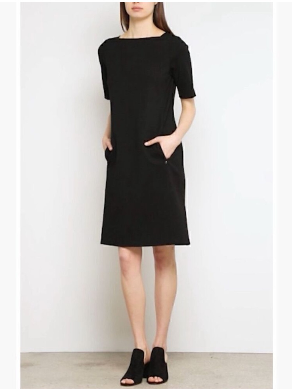 Lafayette 148 New York Black Cyra Lace Panel Square-neck Women's Medium - Picture 10 of 10